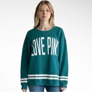 Victoria’s Secret PINK Oversized Pullover Sweatshirt Love Pink Long Sleeves